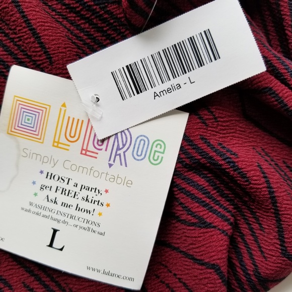 NWT Lularoe Alexa Dress Burgundy SIZE LARGE - Picture 4 of 4